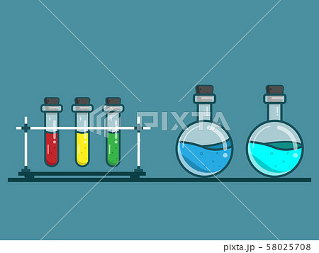 laboratory glassware vector flat design 58025708