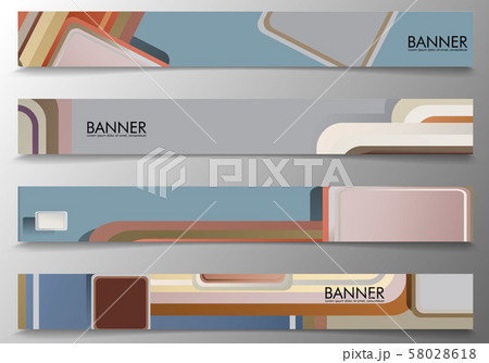 Set of background banners with a composition of stone and brick colors. Vector geometric design 58028618