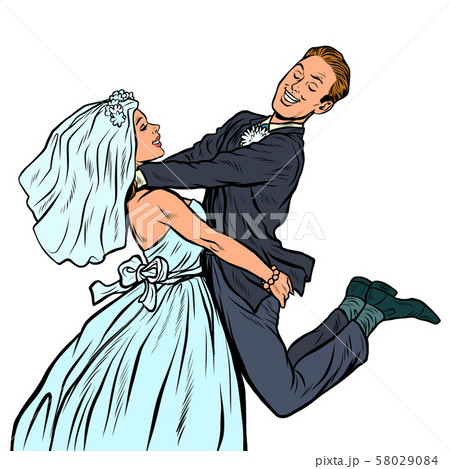 wedding. happy loving bride and groom. woman carries man wedding. happy loving bride and groom. woman carries man 58029084