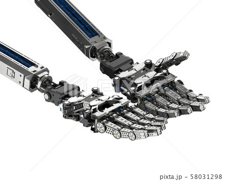 Robotic hand isolated Robotic hand isolated 58031298