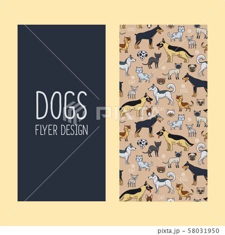 Dogs vertical flyer design Dogs vertical flyer design 58031950
