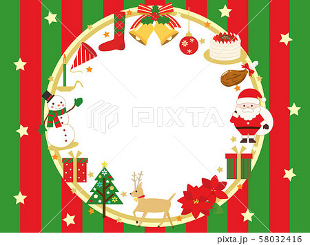 クリスマスカード33 フレームのイラスト素材