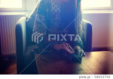 Fortune teller forecasting the future with tarot cards 58033750