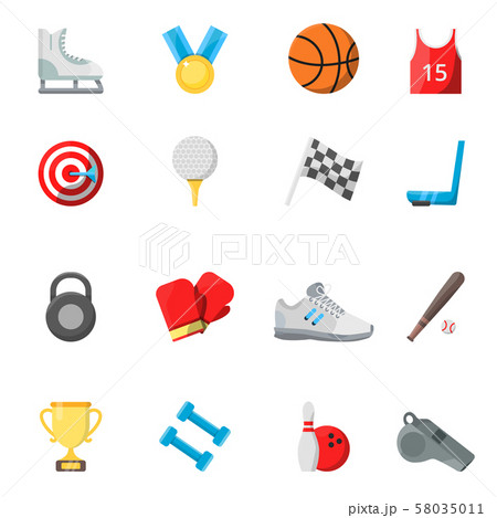 Flat sport symbols in vector style 58035011