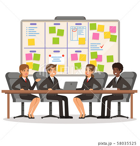 Business team working and make some planning on the scrum board Business team working and make some planning on the scrum board 58035525
