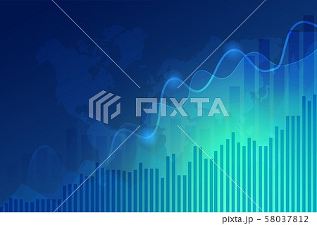 Business candle stick graph chart of stock market investment trading on blue background.Bullish point, Trend of graph. Eps10 Vector illustration. Business candle stick graph chart of stock market investment trading on blue background.Bullish point, Trend of graph. Eps10 Vector illustration. 58037812