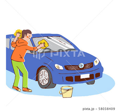 洗車をする男性 洗車をする男性 58038409