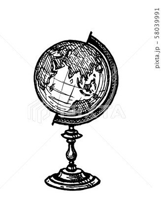 Ink sketch of globe 58039991