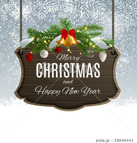 Merry Christmas and Happy New Year posters. Vector 58040441