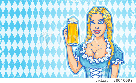 Vector Oktoberfest girl with beer 58040698