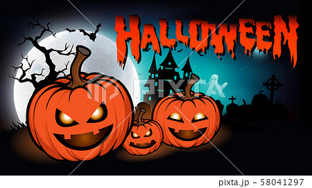 Halloween night background with full Moon, 58041297