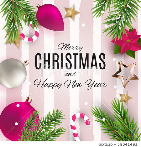 Merry Christmas and Happy New Year posters. Vector Merry Christmas and Happy New Year posters. Vector 58041493