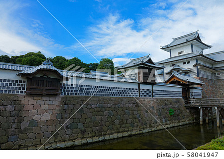 金沢城　橋爪門と橋爪門続櫓　堀 58041947