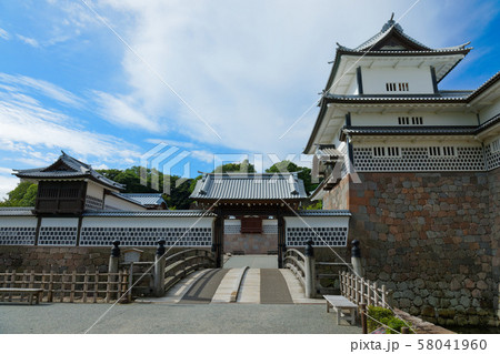 金沢城 橋爪門と橋爪門続櫓 堀 金沢城 橋爪門と橋爪門続櫓 堀 58041960
