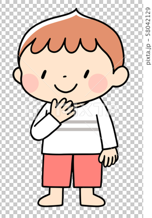 考える男の子 のイラスト素材
