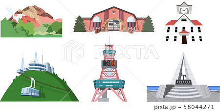 観光名所イメージアイコン 北海道編 観光名所イメージアイコン 北海道編 58044271