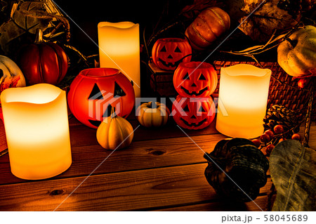 秋ハロウィンイメージの写真素材