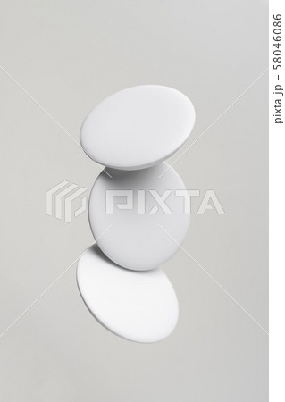 top view of white badge on white background top view of white badge on white background 58046086