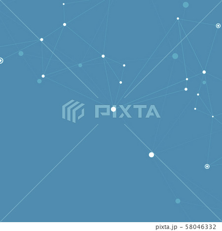 Abstract connect technology with polygonal shapes on blue background. Vector design 58046332