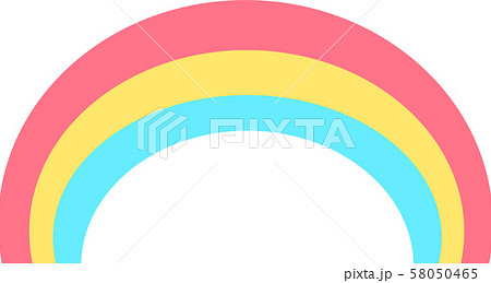 虹 カラフル ３色 ビビットのイラスト素材