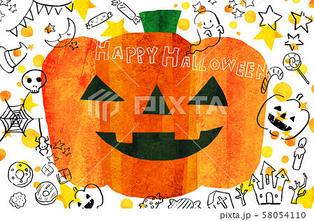 ハロウィン 背景素材 コラージュのイラスト素材