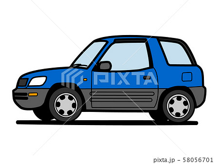 懐かしめ国産ライトクロカン 青色 自動車イラスト 懐かしめ国産ライトクロカン 青色 自動車イラスト 58056701