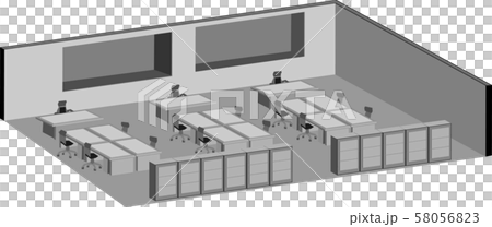 オフィス俯瞰図のイラスト素材