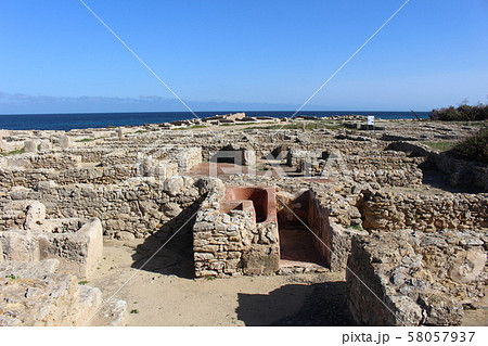 ケルクアンの遺跡 世界遺産 チュニジア アフリカの写真素材