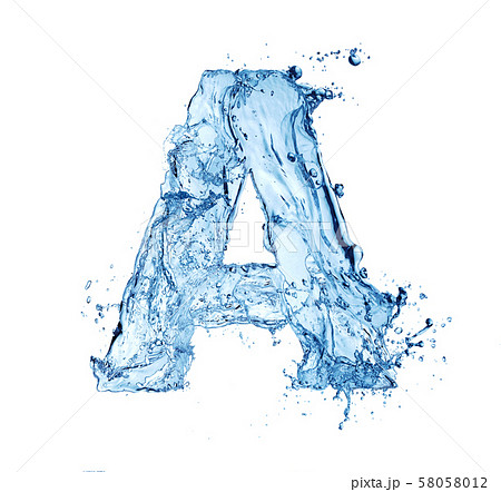 water splash letter A water splash letter A 58058012