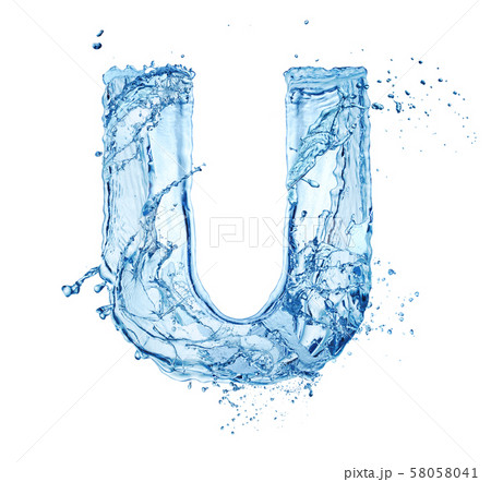 water splash letter U 58058041