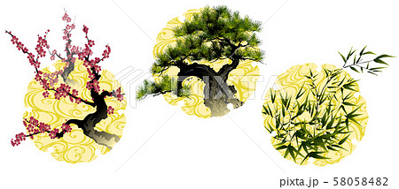 松竹梅　雪輪 58058482