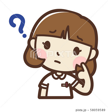 女性の看護師 疑問のイラスト素材