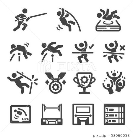 pole vault icon set pole vault icon set 58060058