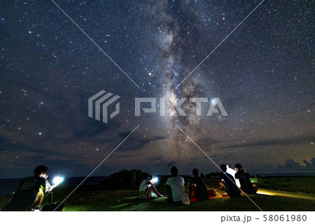 日本最南端の碑　波照間島　星空　 58061980