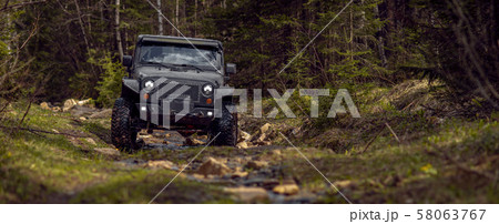 off-road extreme expedition on black SUV 58063767