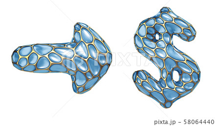 Symbol collection arrow, dollar made of 3d render blue diamond. Symbol collection arrow, dollar made of 3d render blue diamond. 58064440