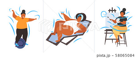 set fat obese people in different poses overweight african american male female characters set fat obese people in different poses overweight african american male female characters 58065084