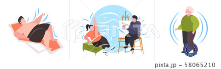 set fat obese people in different poses overweight male female characters collection obesity set fat obese people in different poses overweight male female characters collection obesity 58065210