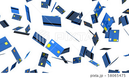 Blue Credit cards on white background 58065475