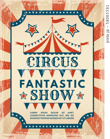 Retro poster. Invitation for circus magic show 58065591