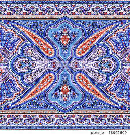 Paisley pattern. Indian rug paisley ornament 58065600