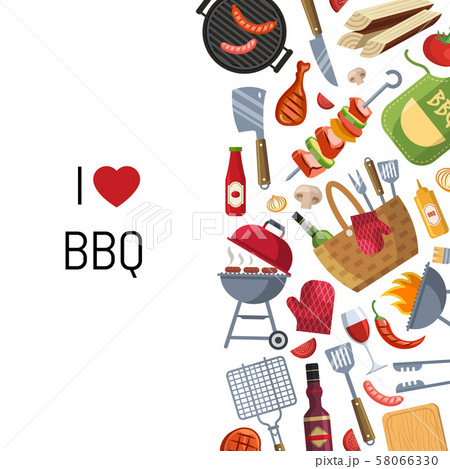 Vector illustration barbecue or grill cooking Vector illustration barbecue or grill cooking 58066330