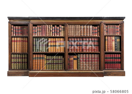 vintage low open bookcase cabinet isolated on vintage low open bookcase cabinet isolated on 58066805