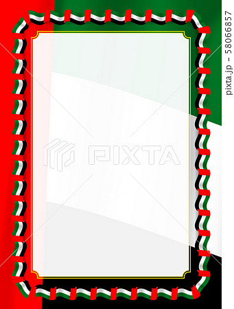 Frame and border of ribbon with United Arab Frame and border of ribbon with United Arab 58066857
