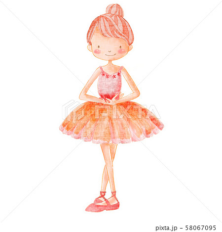 バレエ バレリーナ 衣装ピンクのイラスト素材