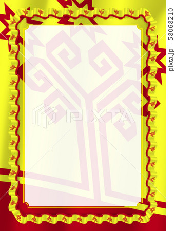 Frame and border of ribbon with Chuvashia flag, 58068210
