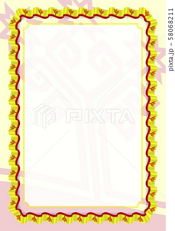 Frame and border of ribbon with Chuvashia flag, 58068211