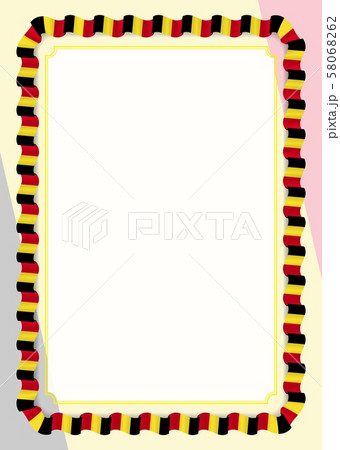 Frame and border of ribbon with Belgium flag, 58068262