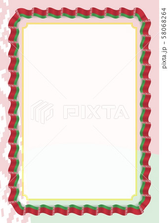 Frame and border of ribbon with Belarus flag, 58068264