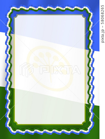 Frame and border of ribbon with Bashkortostan 58068265